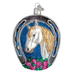 Old World Christmas Winner Horseshoe Equestian Champion Ornament 8 Old World Christmas Winner Horseshoe Equestian Champion Ornament