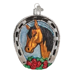Old World Christmas Winner Horseshoe Equestian Champion Ornament 9 Old World Christmas Winner Horseshoe Equestian Champion Ornament