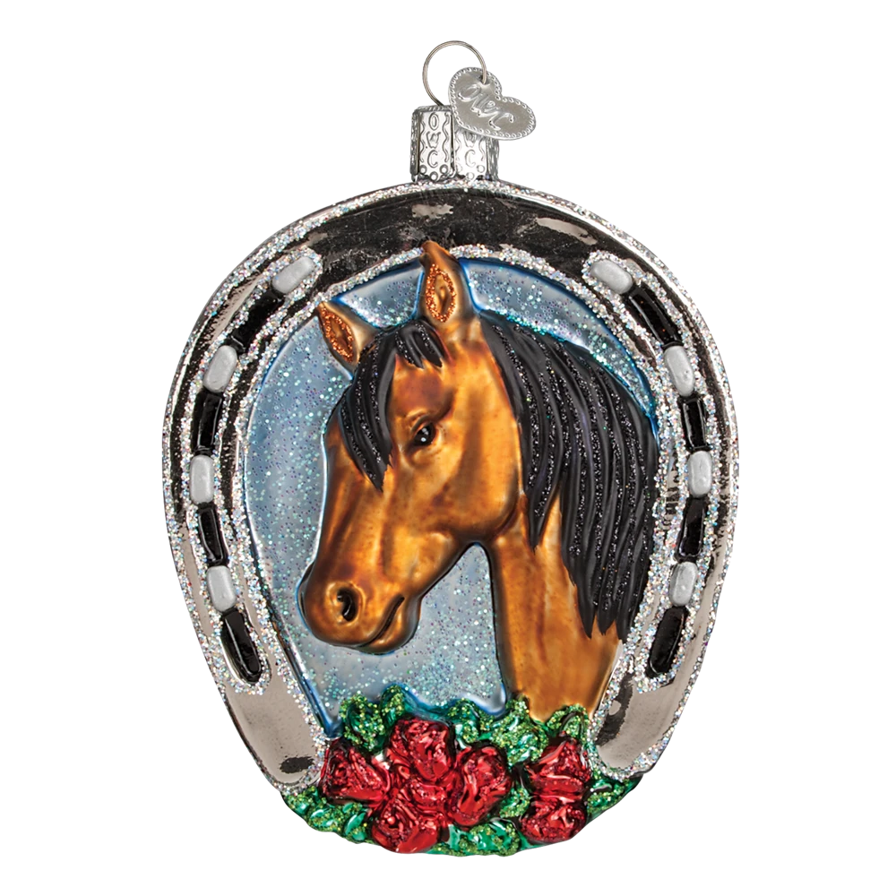 Old World Christmas Winner Horseshoe Equestian Champion Ornament 6 Old World Christmas Winner Horseshoe Equestian Champion Ornament