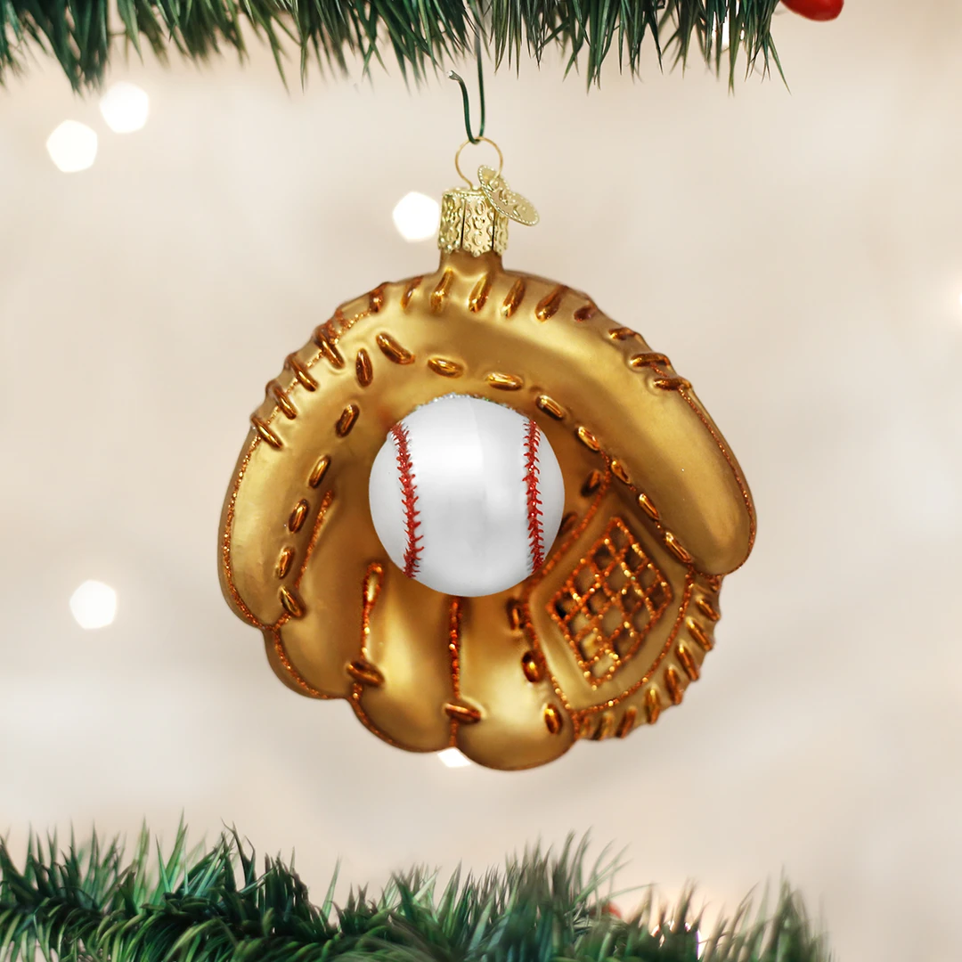 Old World Christmas Baseball Mitt Ornament 3 Old World Christmas Baseball Mitt Ornament