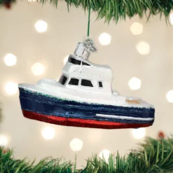 TheHolidayBarn.com Christmas Fishing Boat Ornament