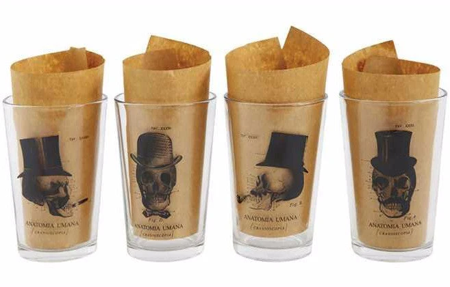 Creative Co-Op Anatomical Skull Dandies Glassware 3 Creative Co-Op Anatomical Skull Dandies Glassware