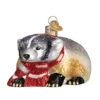 Old World Christmas Badger With Scarf Ornament 1 Old World Christmas Badger With Scarf Ornament