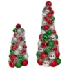 Raz Ball & Tinsel Trees, Red, Green & Silver 1 Raz Ball & Tinsel Trees, Red, Green & Silver