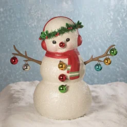 Bethany Lowe New! Baubles Snowman, Paper Mache