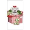 Mary Lake-Thompson Bichon Frise Christmas Surprise Flour Sack Towel 2 Mary Lake-Thompson Bichon Frise Christmas Surprise Flour Sack Towel