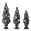 TheHolidayBarn.com Black & Silver Bottle Brush Trees In Urns