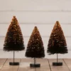 Bethany Lowe Black Bottle Brush Trees With Orange Glitter 2 Bethany Lowe Black Bottle Brush Trees With Orange Glitter