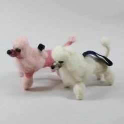 Cody Foster Bouffant Pink & White Poodle Ornaments