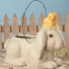 Bethany Lowe Bunny Bucket With Little Chick, Paper Mache
