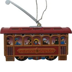 TheHolidayBarn.com Cable Car Tin Toy Reproduction Ornament