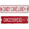 Raz Candy Cane Lane And Gingerbread Street Signs