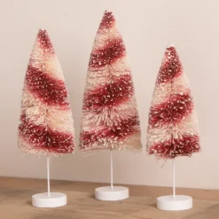 Bethany Lowe New! Candy Cane Swirl Bottle Brush Trees