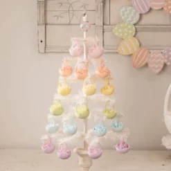 Bethany Lowe New! Lavender Cracked Egg Basket Ornaments, Set Of 6