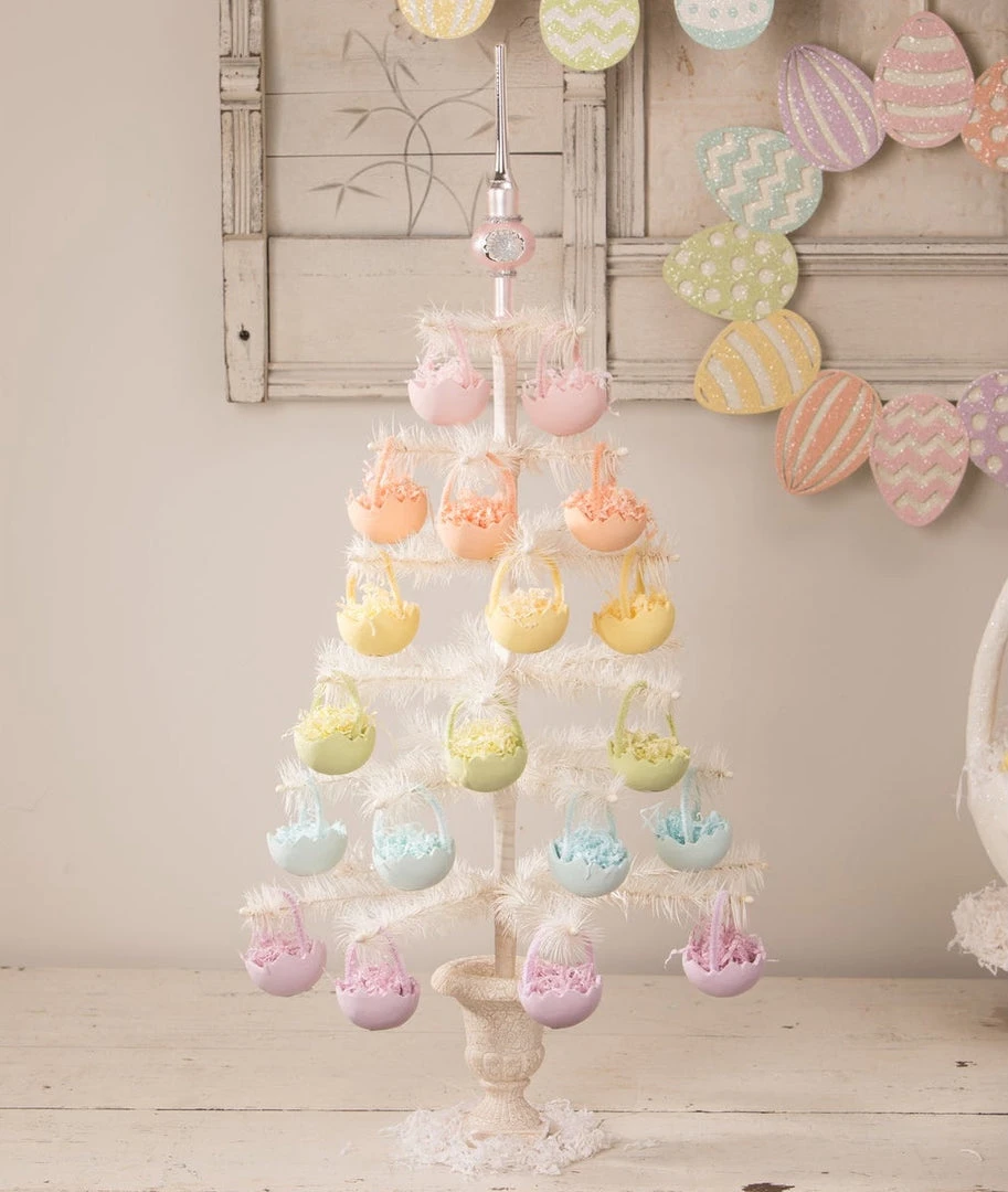 Bethany Lowe New! Orange Cracked Egg Basket Ornaments, Set Of 6 4 Bethany Lowe New! Orange Cracked Egg Basket Ornaments, Set Of 6