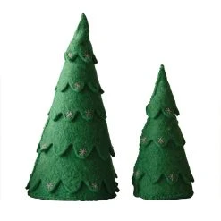 Creative Co-Op Evergreen Felt Trees Christmas