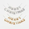 One Hundred 80 Degrees Felt Merry Christmas Banner, Gold Or Silver New!