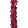 TheHolidayBarn.com New! Flocked Leaf Garland, Fuchsia Pink