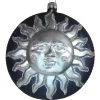 Old German Christmas Radiant Sun Glass Ornament, Blue And Silver