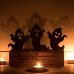 Bethany Lowe Ghoulish Ghost Silhouettes With Black Glitter