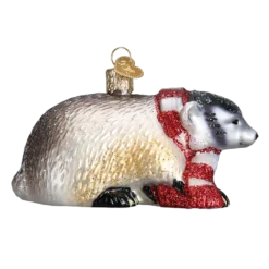 Old World Christmas Badger With Scarf Ornament