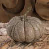 Bethany Lowe Glass Glitter Pumpkin, 6.75"
