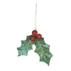 Bethany Lowe Glittered Holly Leaf Ornament New! 1 Bethany Lowe Glittered Holly Leaf Ornament New!