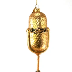 Katherine's Collection Gold Glitter Microphone Ornament New!