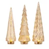 Raz Gold Mercury Glass Trees With Lights New!