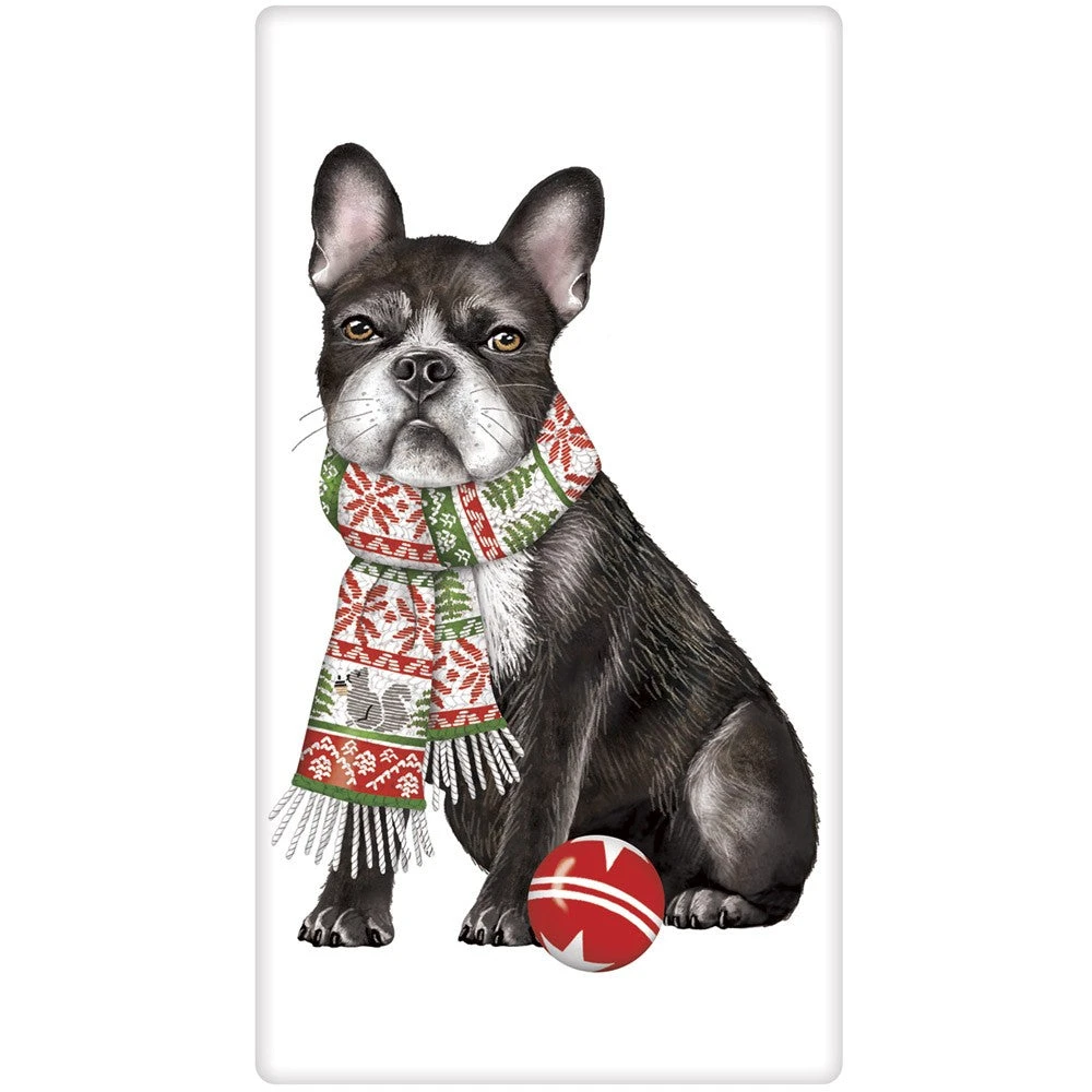 Mary Lake-Thompson Holiday Party Boston Terrier Flour Sack Towel 3 Mary Lake-Thompson Holiday Party Boston Terrier Flour Sack Towel