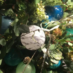 Winward Jim Marvin White & Grey Marble Glass Ball Ornaments New!