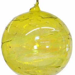 TheHolidayBarn.com Jim Marvin Iridescent Lime Green Art Glass Ball Ornaments