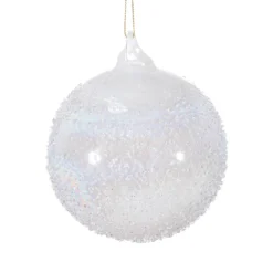 Winward Jim Marvin Ivory Beaded Art Glass Ornaments, Set Of 2