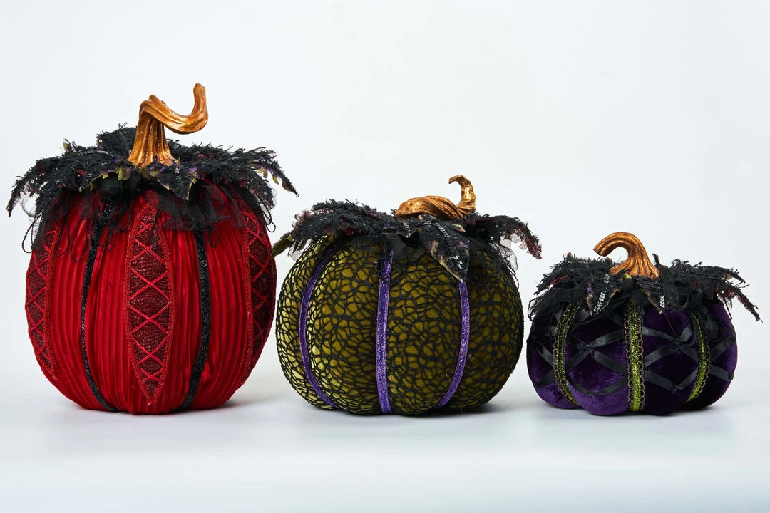 Katherine's Collection Which Way To Witchville Paper Maché Pumpkins 3 Katherine's Collection Which Way To Witchville Paper Maché Pumpkins