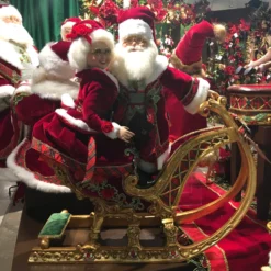 TheHolidayBarn.com Christmas Wishes Mr. & Mrs. Claus With Sleigh