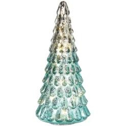 Raz Silver Blue Mercury Glass Tree, Lighted