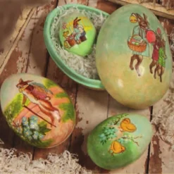 Bethany Lowe Paper Mache Easter Nesting Eggs