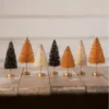 Bethany Lowe New! Mini Halloween Bottle Brush Trees With Gold Glitter