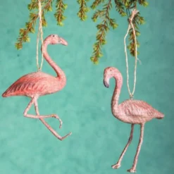 The Holiday Barn Recycled Paper Flamingo Ornaments Cody Foster