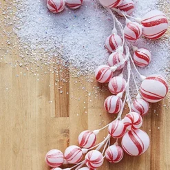 Raz New! Peppermint Candy Swirl Ball Garland