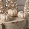 Bethany Lowe Polka Dot Pumpkin Luminaries, Ivory & Gold