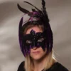 Bethany Lowe Purple Sequin & Feather Bat Mask 2 Bethany Lowe Purple Sequin & Feather Bat Mask