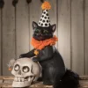 Bethany Lowe Purr-fect Catch Cat With Skull