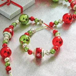 Raz Retro Christmas Glass Ball Garland New!