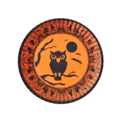 One Hundred 80 Degrees Halloween Owl Treat Plate, 16" New!