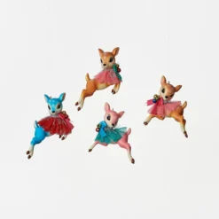 One Hundred 80 Degrees New! Retro Leaping Deer Ornaments