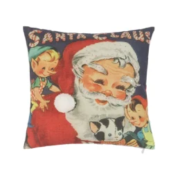 TheHolidayBarn.com Santa's Workshop Pillow New!