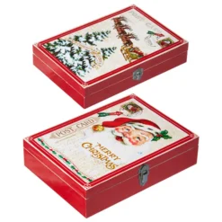 Raz New! Vintage Santa Wooden Boxes