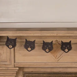 Bethany Lowe Scaredy Cat Silhouette Garland, Glittered New!