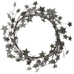 Creative Co-Op Silver Glittered Star Wreath